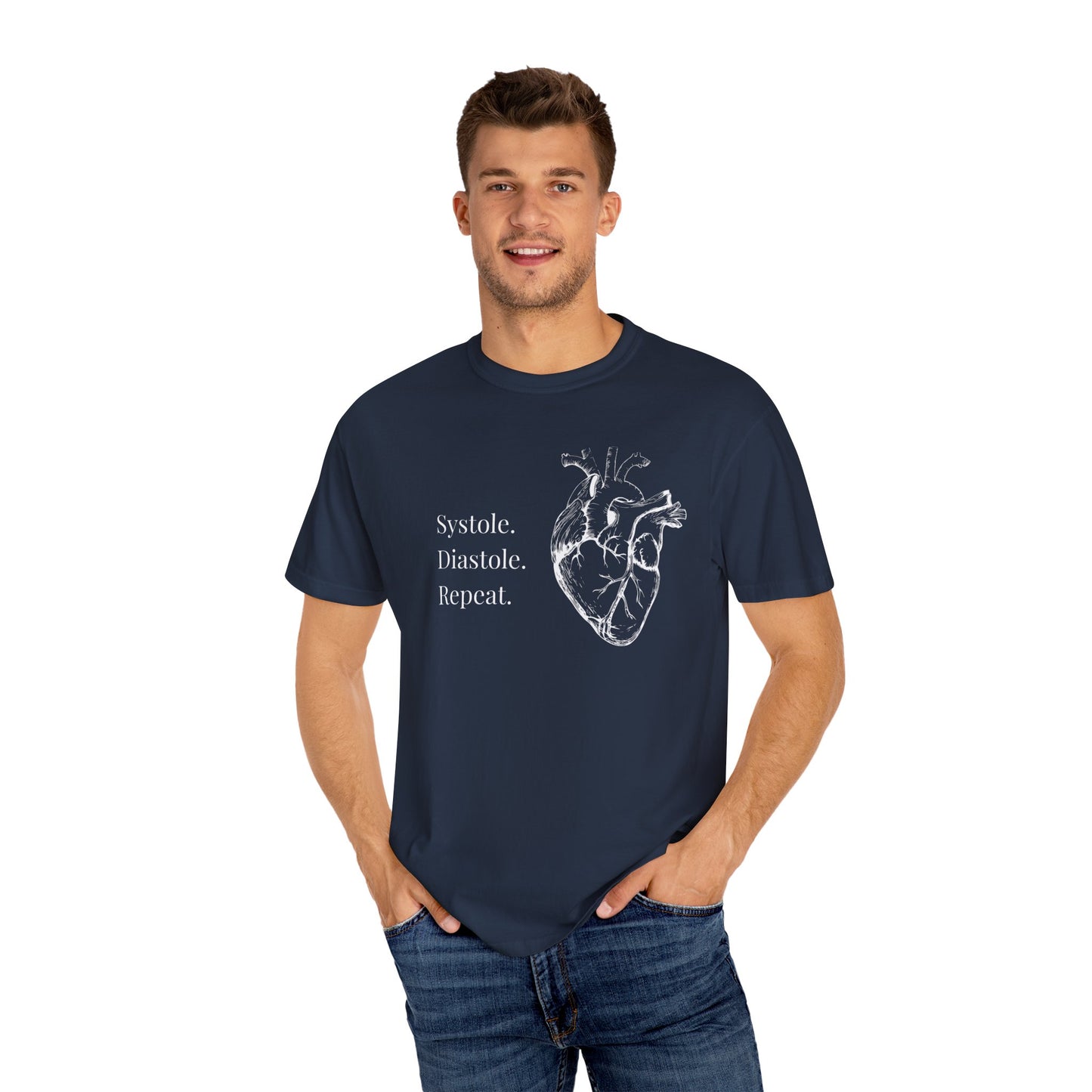 Heart Rhythm Unisex T-Shirt, Systole Diastole Repeat Tee, Heartbeat Art Shirt, Medical Student Gift, Casual Graphic Tee