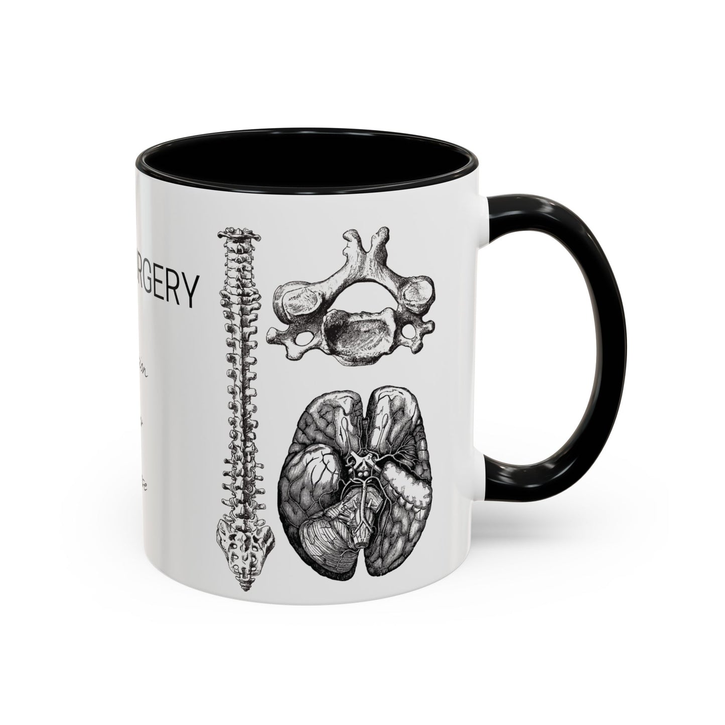 Neuro-Spine Mug, Anatomical Spine Illustration Cup, Neurosurgeon Gift Idea, Spine Surgery Mug, Doctor Appreciation, Medical Worker Gift