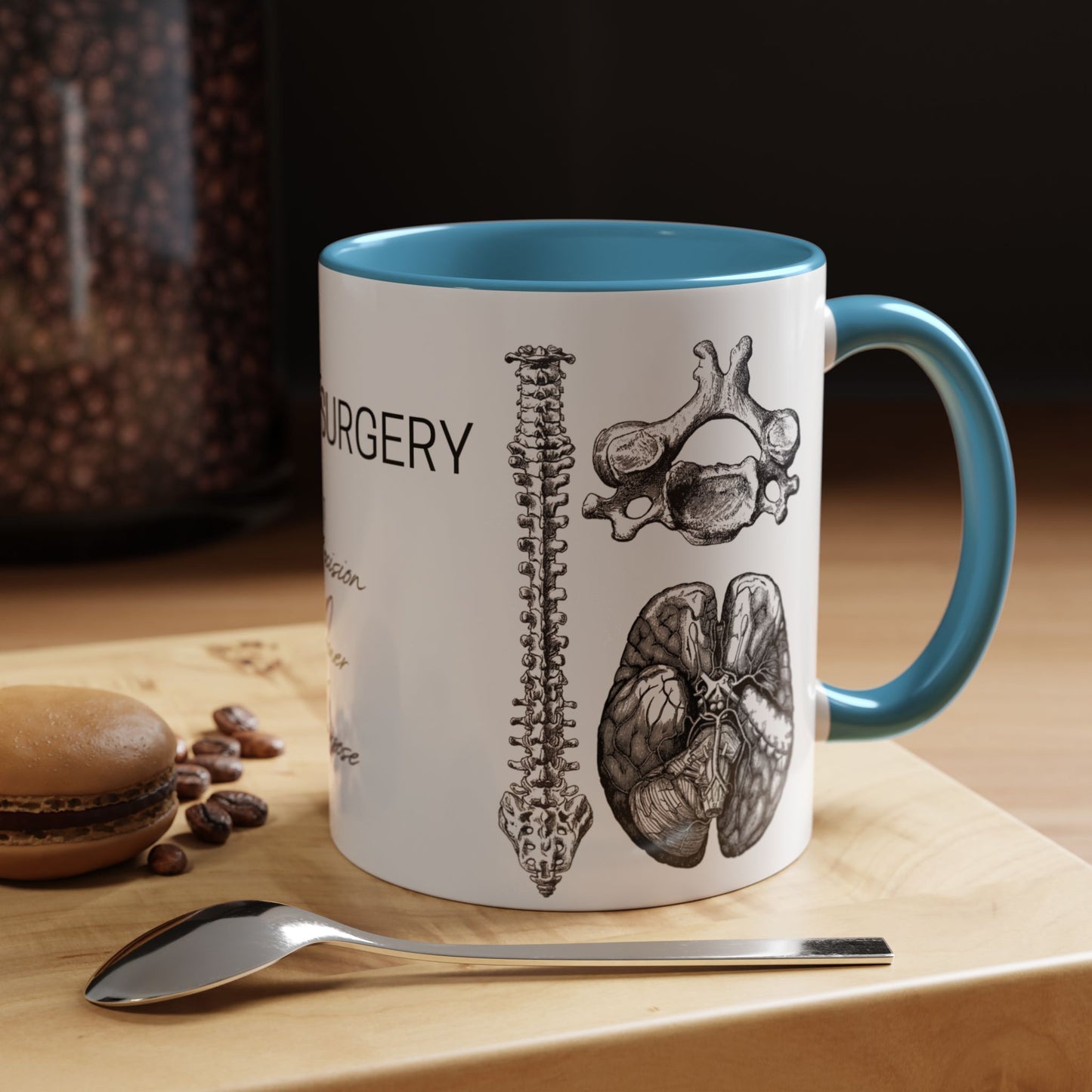 Neuro-Spine Mug, Anatomical Spine Illustration Cup, Neurosurgeon Gift Idea, Spine Surgery Mug, Doctor Appreciation, Medical Worker Gift