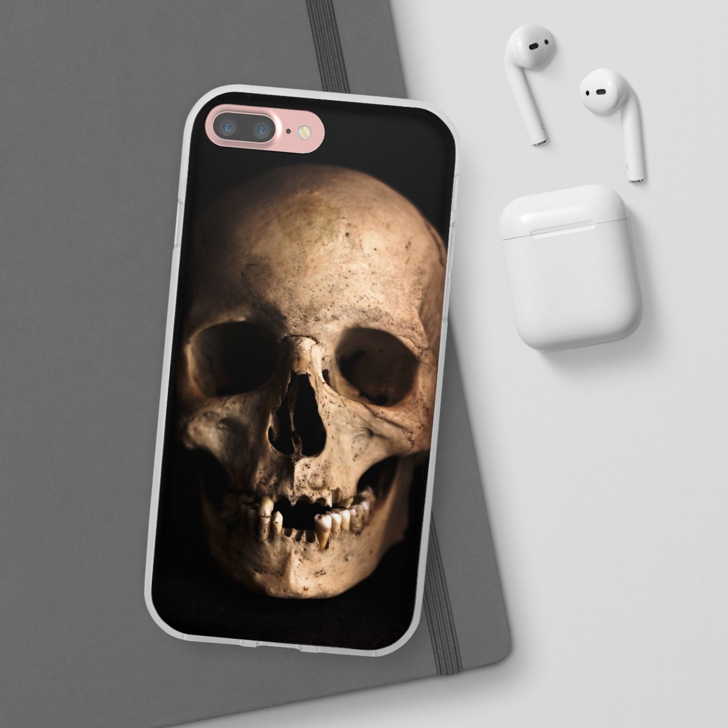 Silicone Phone Case - Realistic Human Skull Design