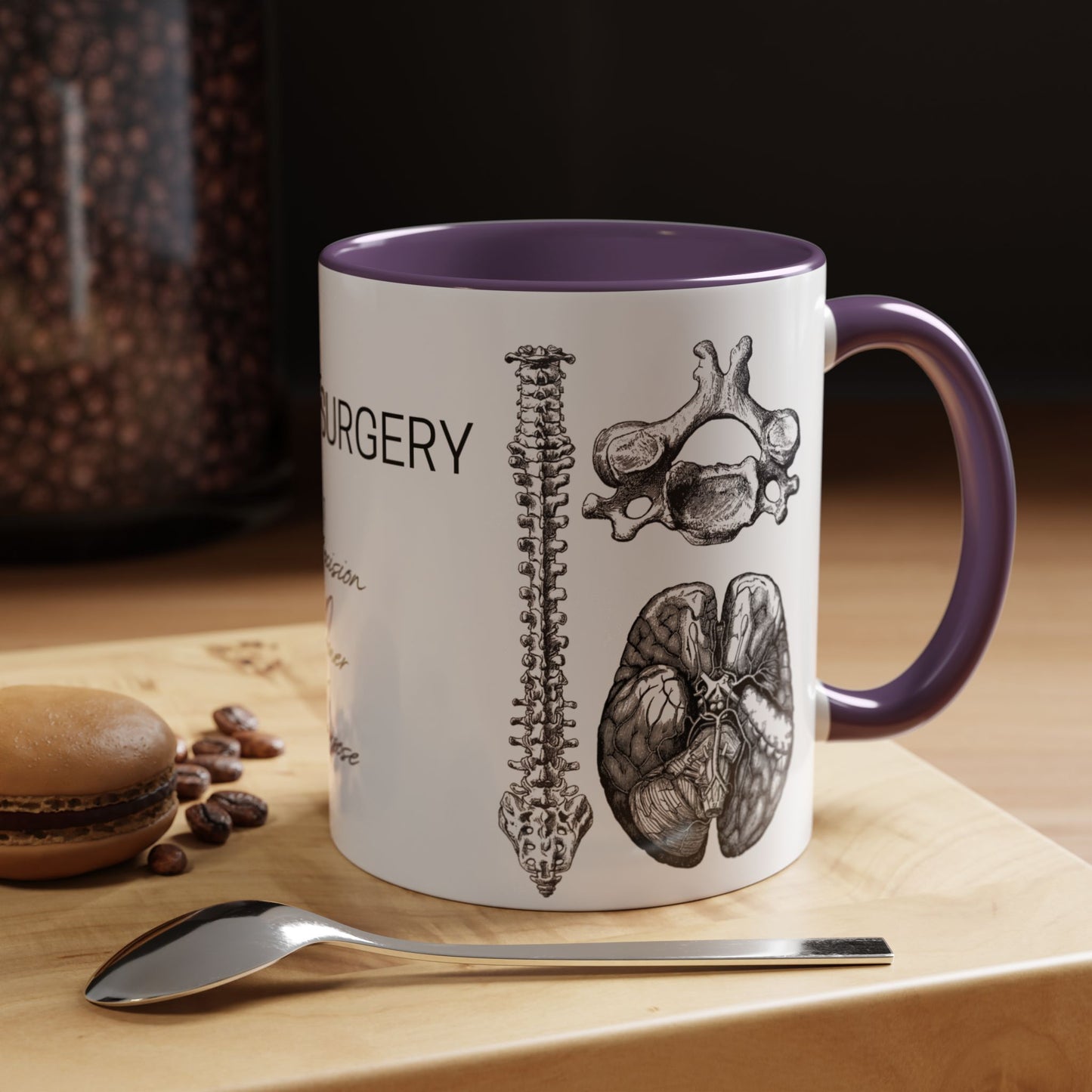Neuro-Spine Mug, Anatomical Spine Illustration Cup, Neurosurgeon Gift Idea, Spine Surgery Mug, Doctor Appreciation, Medical Worker Gift