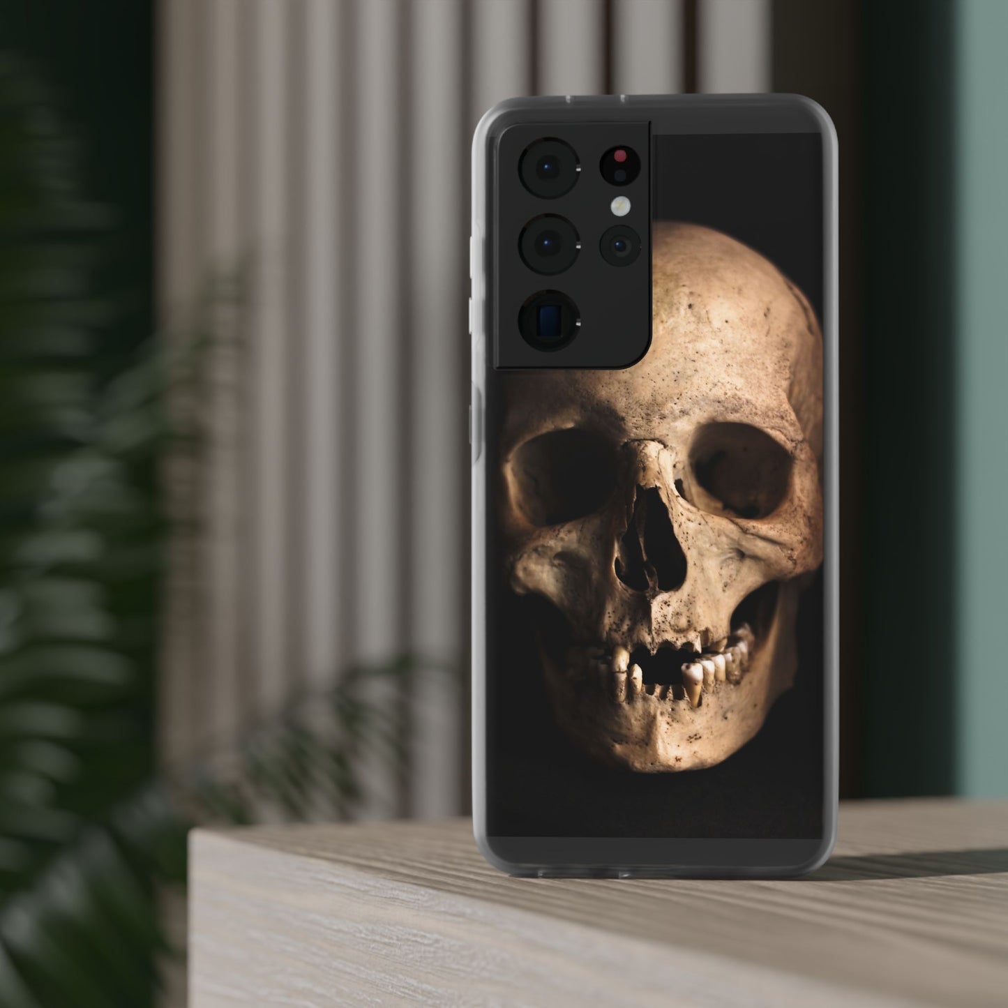 Silicone Phone Case - Realistic Human Skull Design