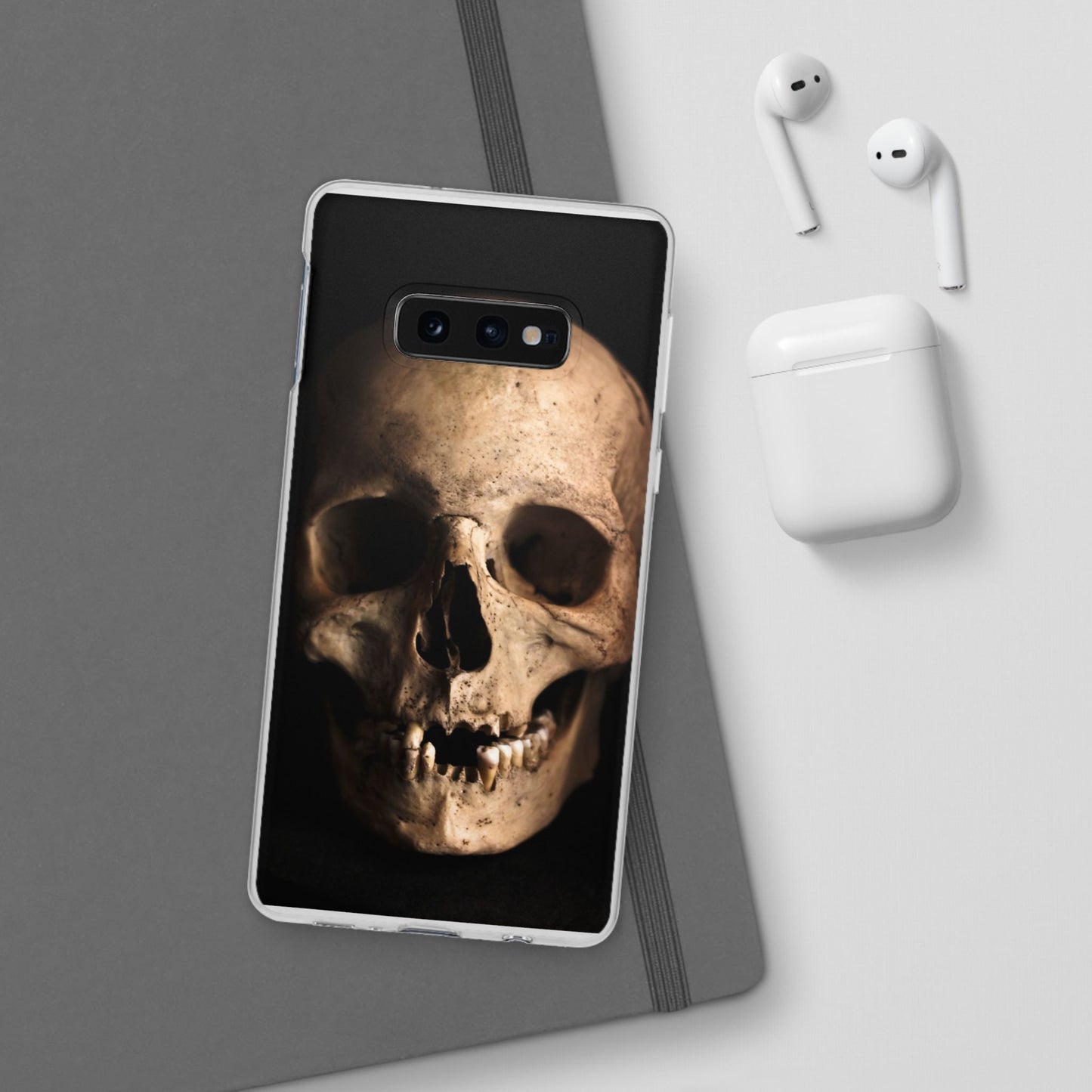 Silicone Phone Case - Realistic Human Skull Design