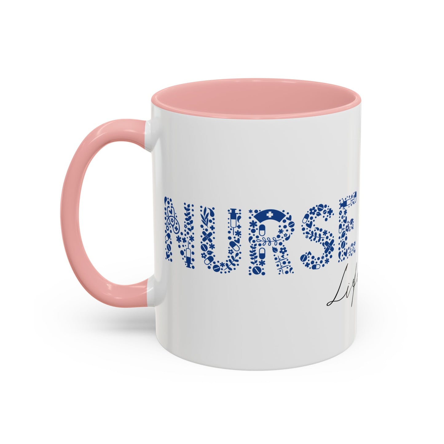 Nurse Life Blue Mug, Floral RN Coffee Cup, Cute Nurse Gift Idea, Medical Worker Mug, Nursing Student Mug, Nurse Appreciation Mug