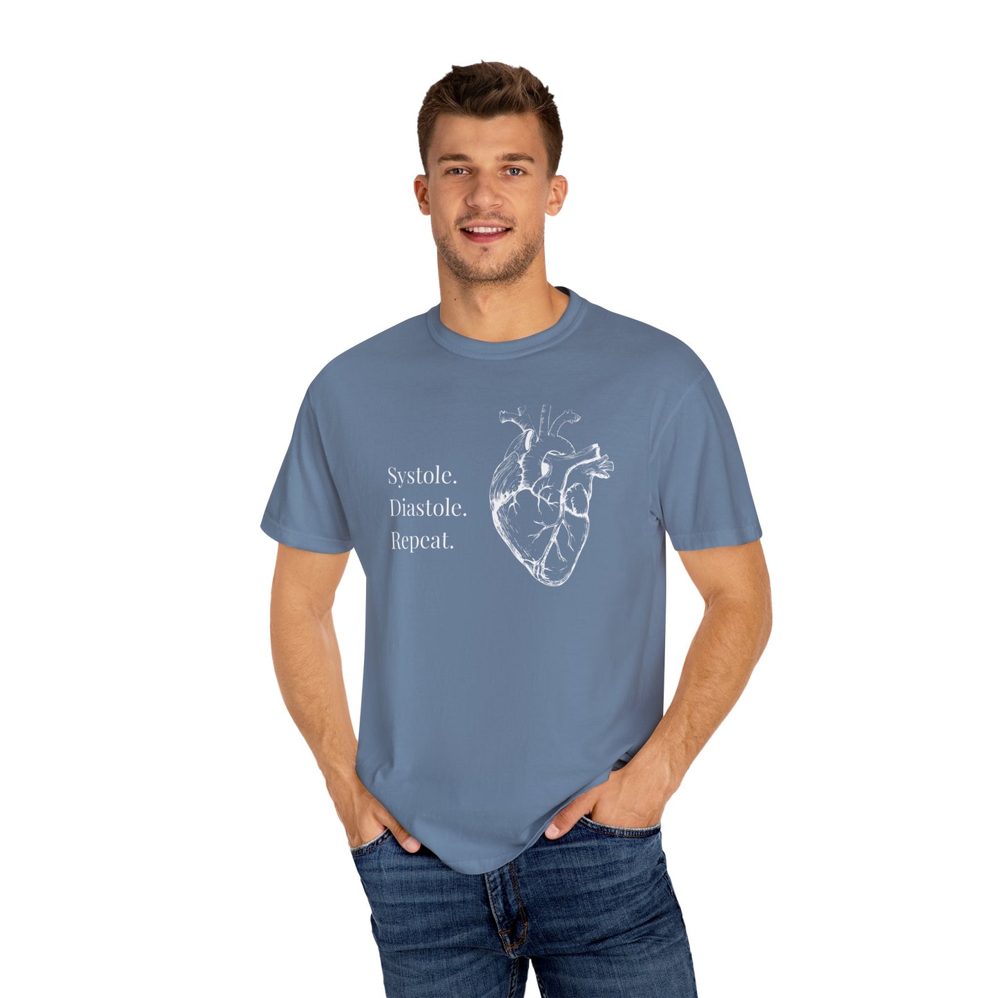 Heart Rhythm Unisex T-Shirt, Systole Diastole Repeat Tee, Heartbeat Art Shirt, Medical Student Gift, Casual Graphic Tee