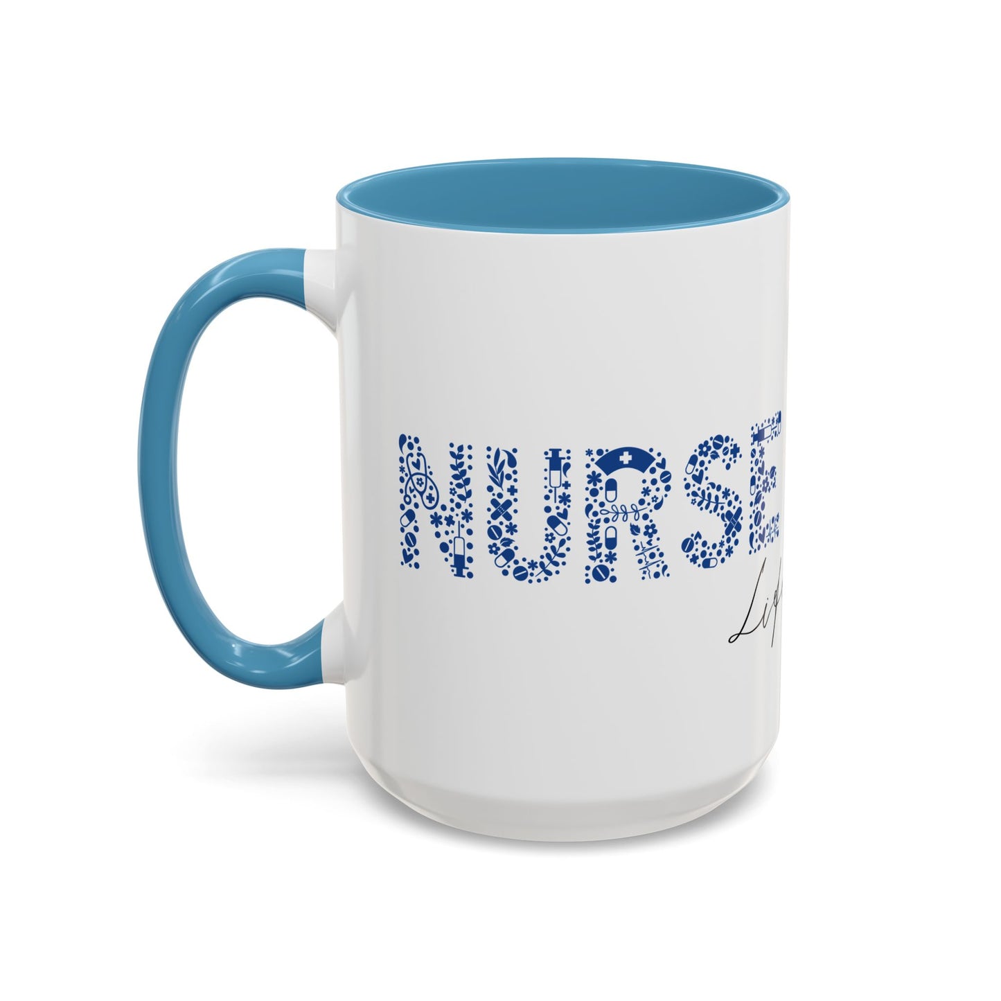 Nurse Life Blue Mug, Floral RN Coffee Cup, Cute Nurse Gift Idea, Medical Worker Mug, Nursing Student Mug, Nurse Appreciation Mug