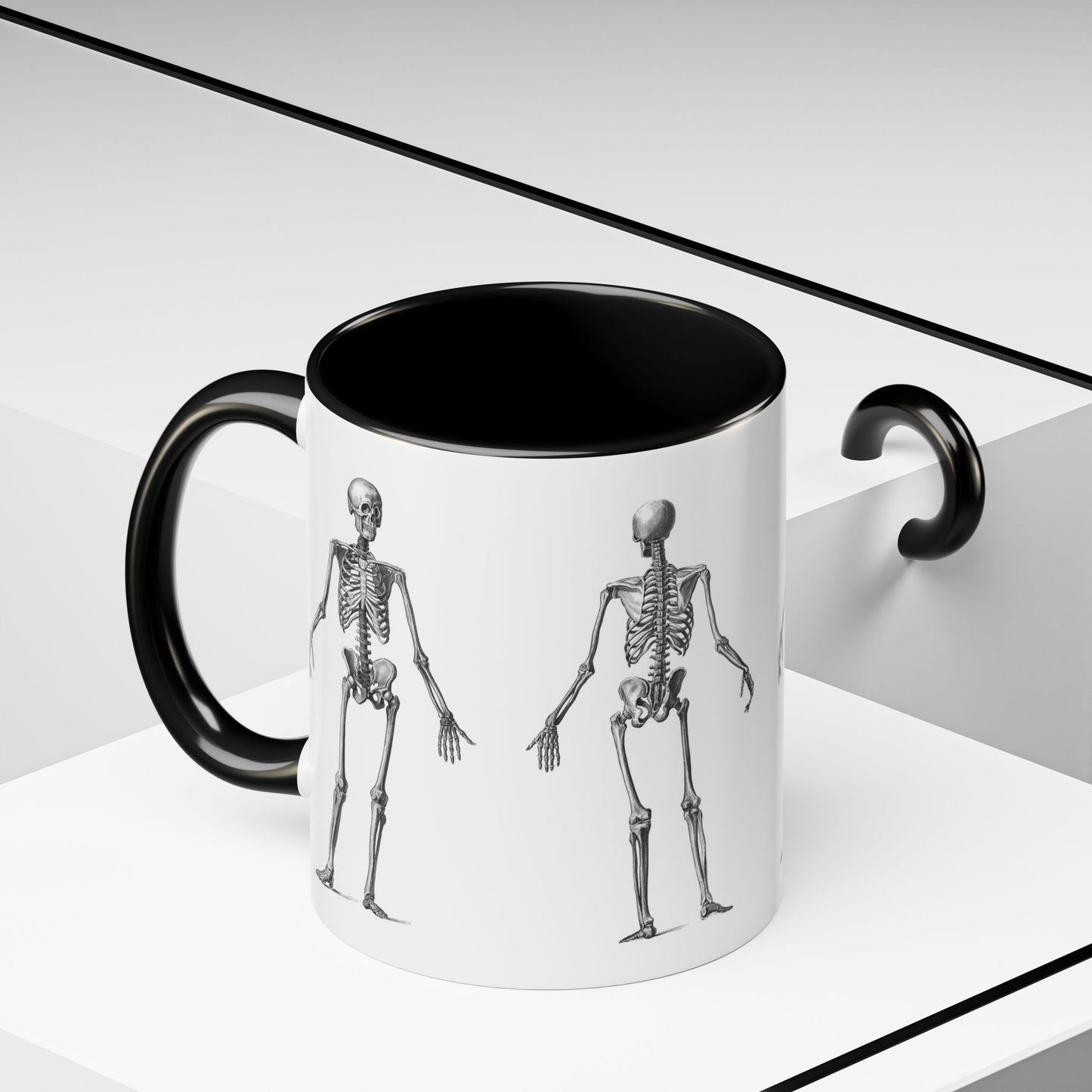 Anatomy Skeleton Accent Coffee Mug, Medical Student Doctor Nurse Gift, Anatomical Diagram, Halloween Mug, Biology Teacher Gift,