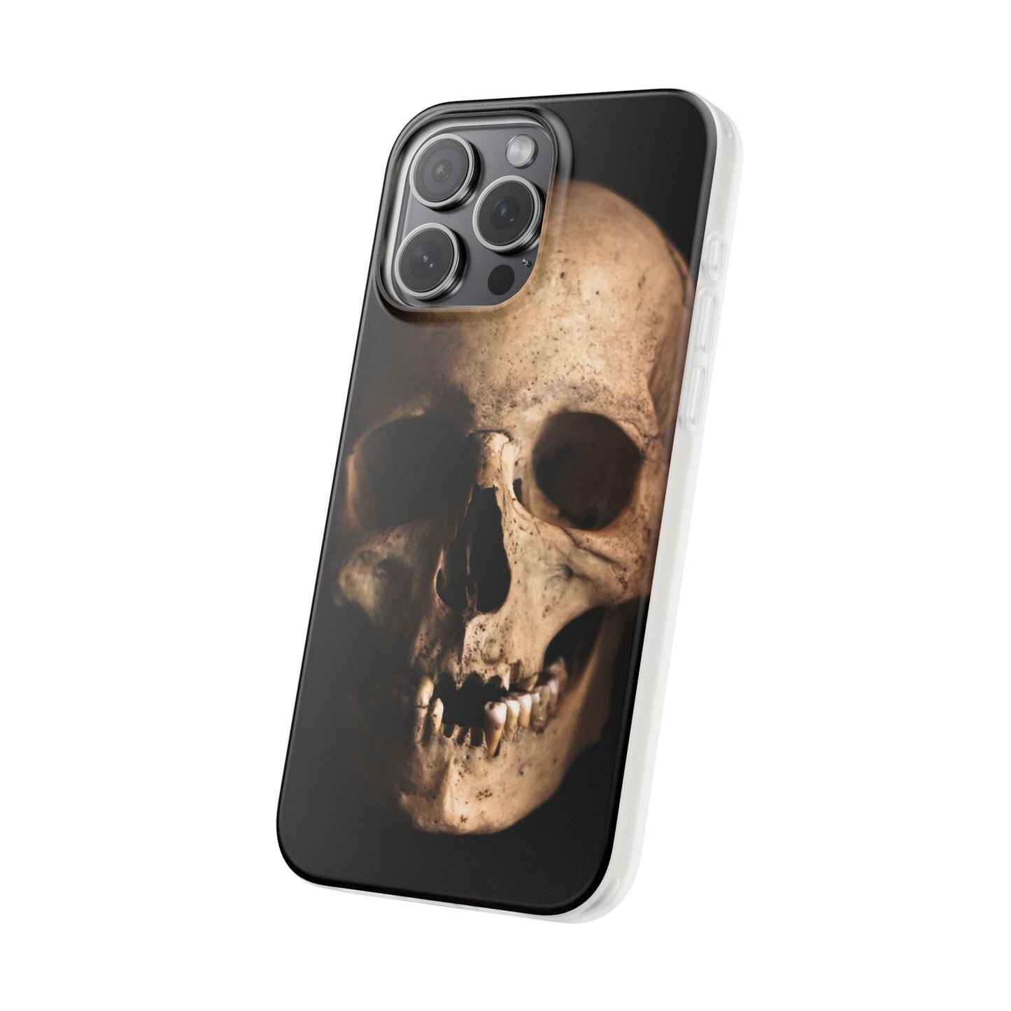 Silicone Phone Case - Realistic Human Skull Design