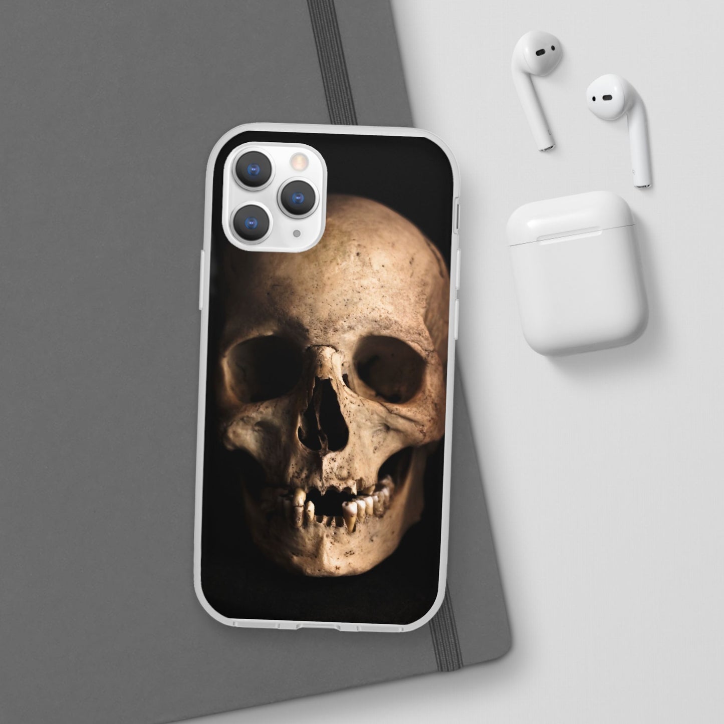 Silicone Phone Case - Realistic Human Skull Design