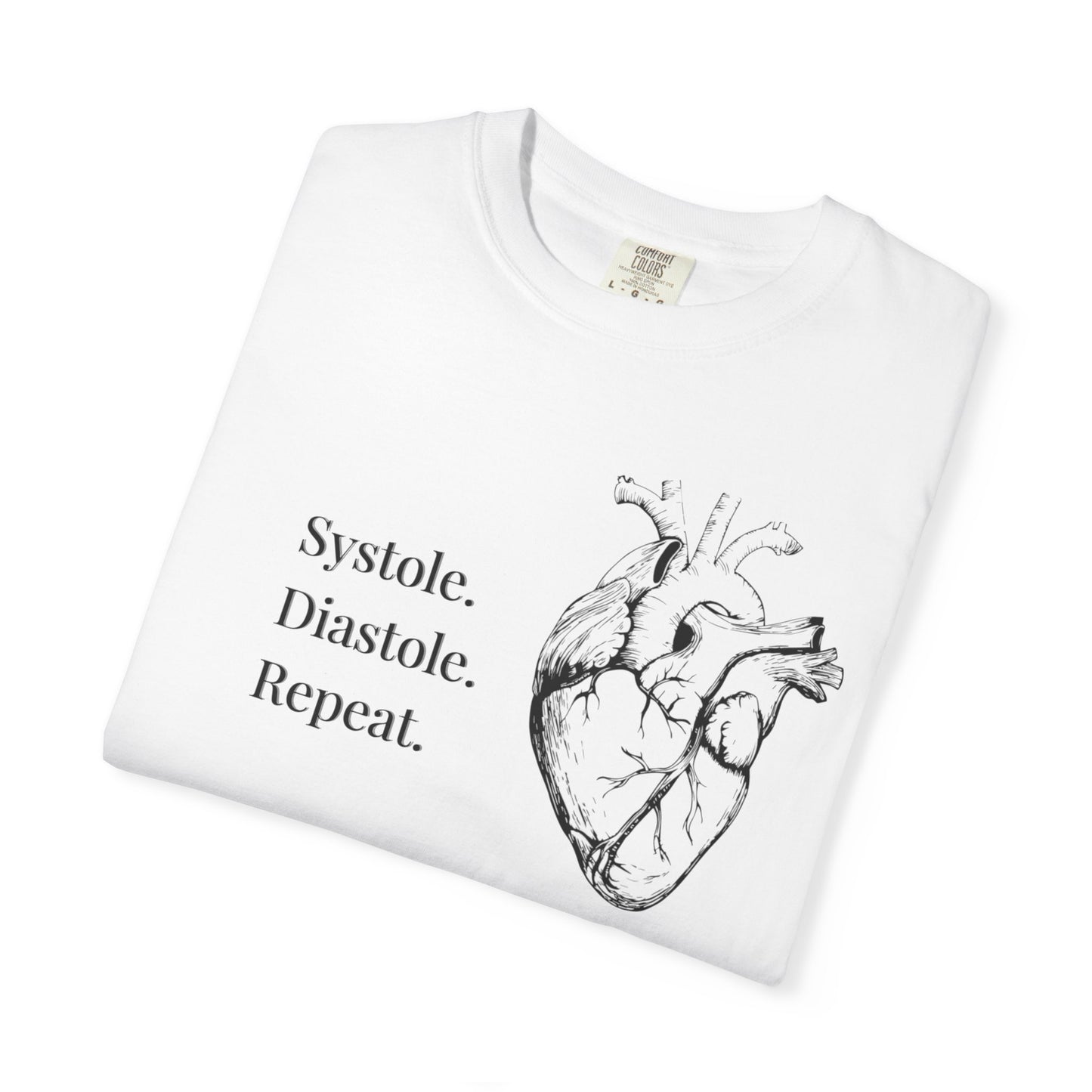 Heart Rhythm Unisex T-Shirt, Systole Diastole Repeat Tee, Heartbeat Art Shirt, Medical Student Gift, Casual Graphic Tee