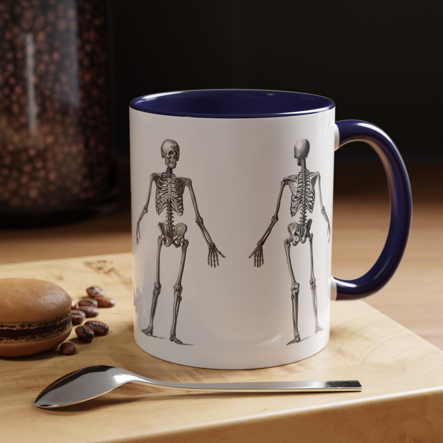 Anatomy Skeleton Accent Coffee Mug, Medical Student Doctor Nurse Gift, Anatomical Diagram, Halloween Mug, Biology Teacher Gift,