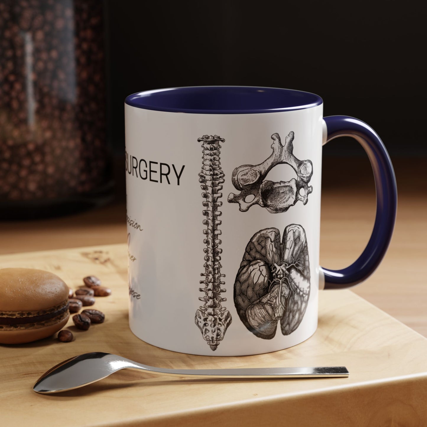 Neuro-Spine Mug, Anatomical Spine Illustration Cup, Neurosurgeon Gift Idea, Spine Surgery Mug, Doctor Appreciation, Medical Worker Gift