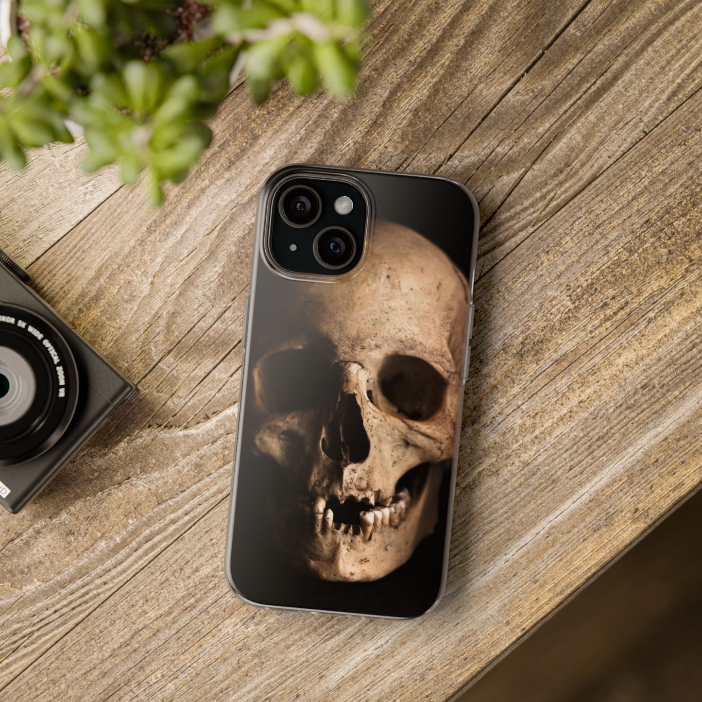 Silicone Phone Case - Realistic Human Skull Design