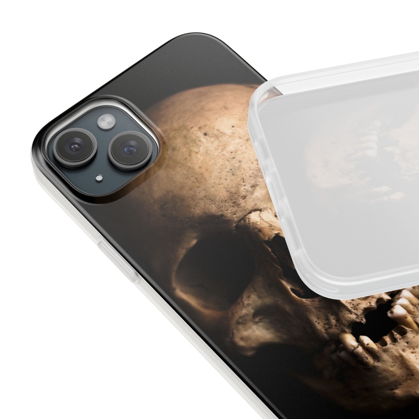 Silicone Phone Case - Realistic Human Skull Design