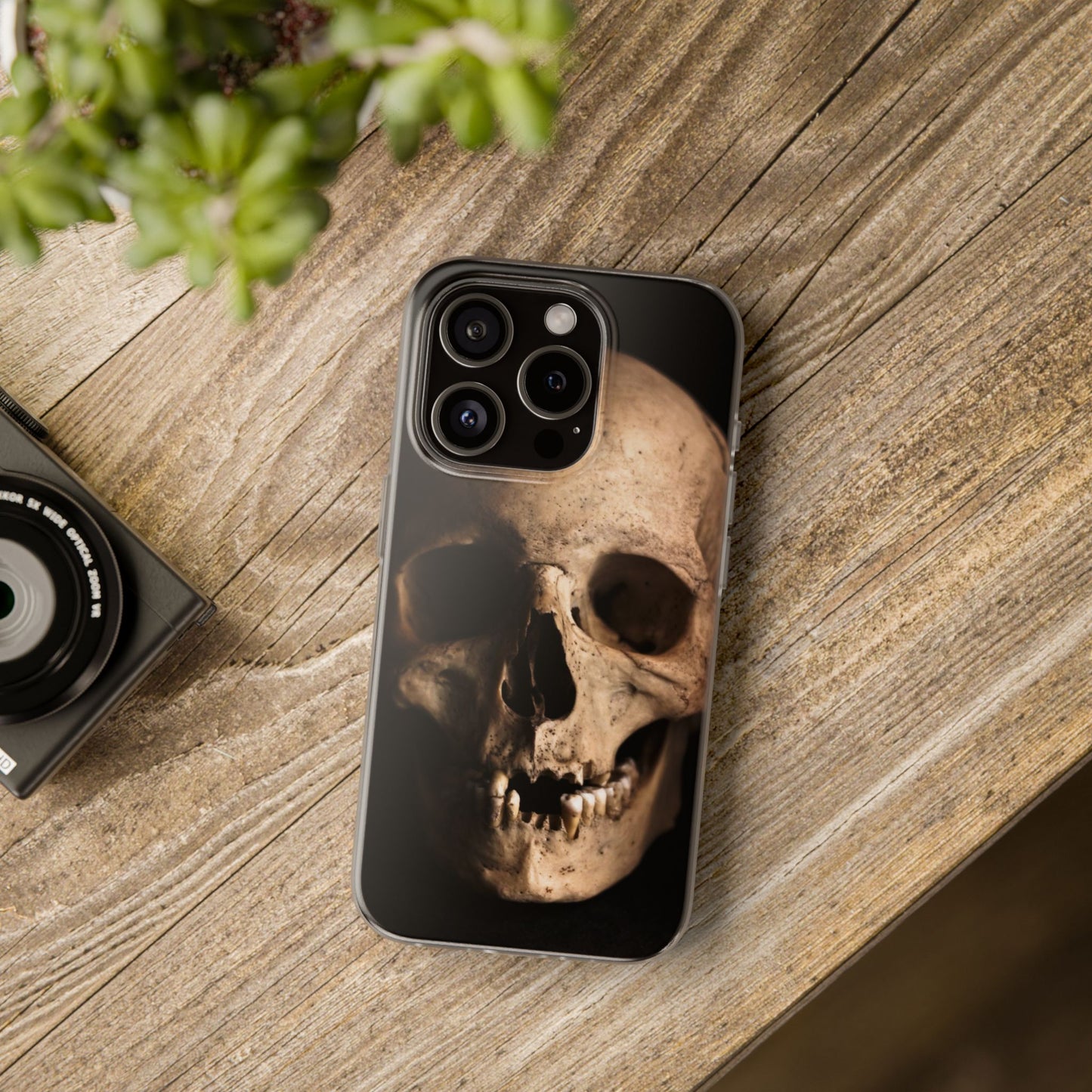 Silicone Phone Case - Realistic Human Skull Design