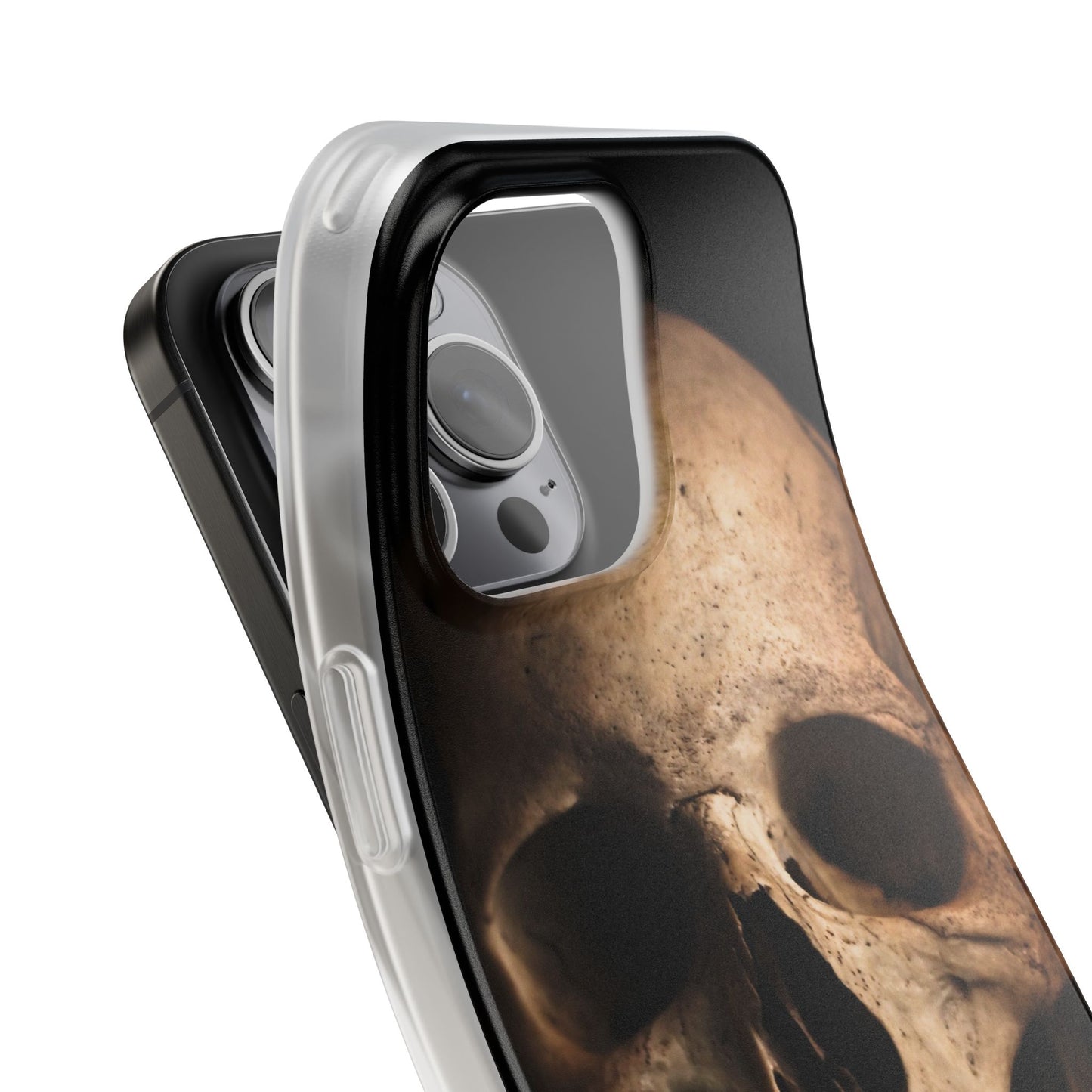 Silicone Phone Case - Realistic Human Skull Design