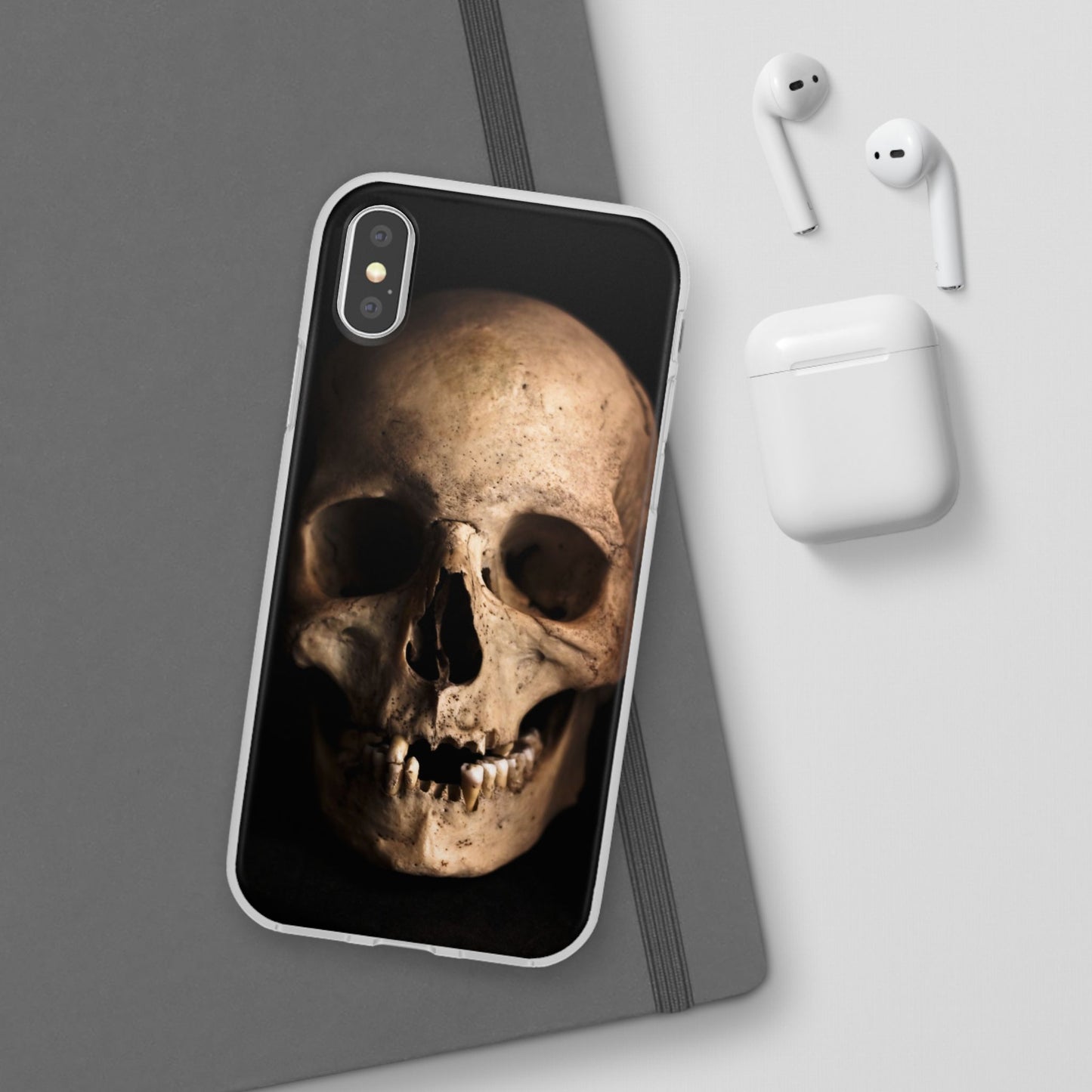 Silicone Phone Case - Realistic Human Skull Design