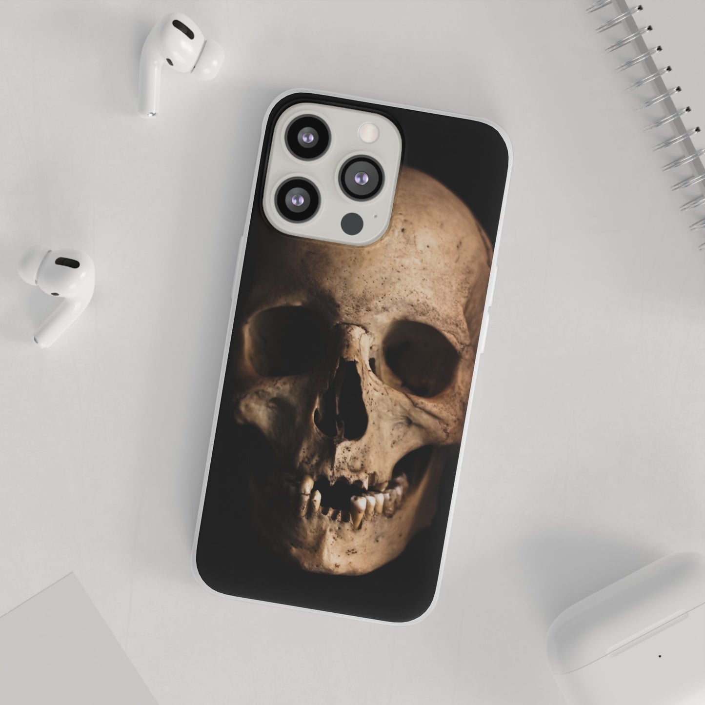 Silicone Phone Case - Realistic Human Skull Design