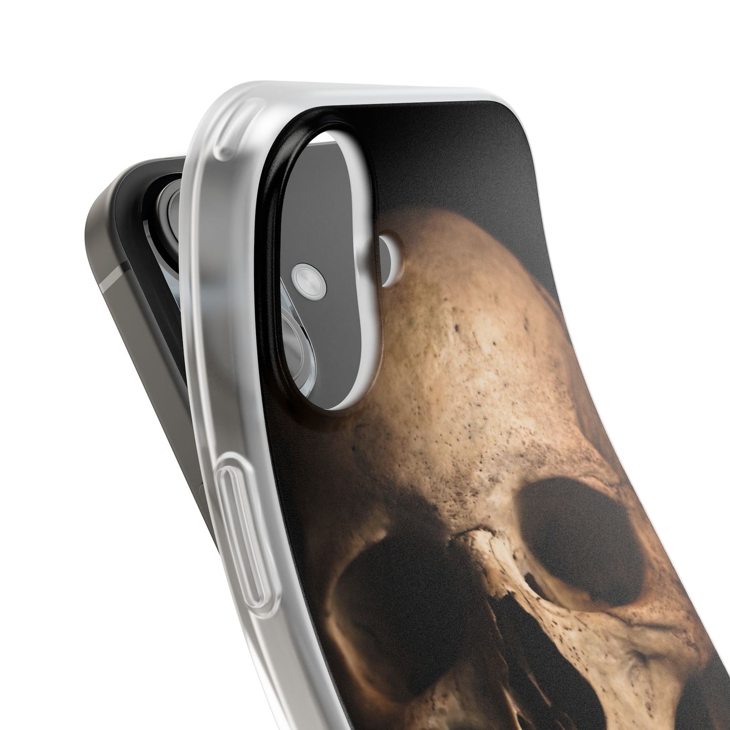 Silicone Phone Case - Realistic Human Skull Design