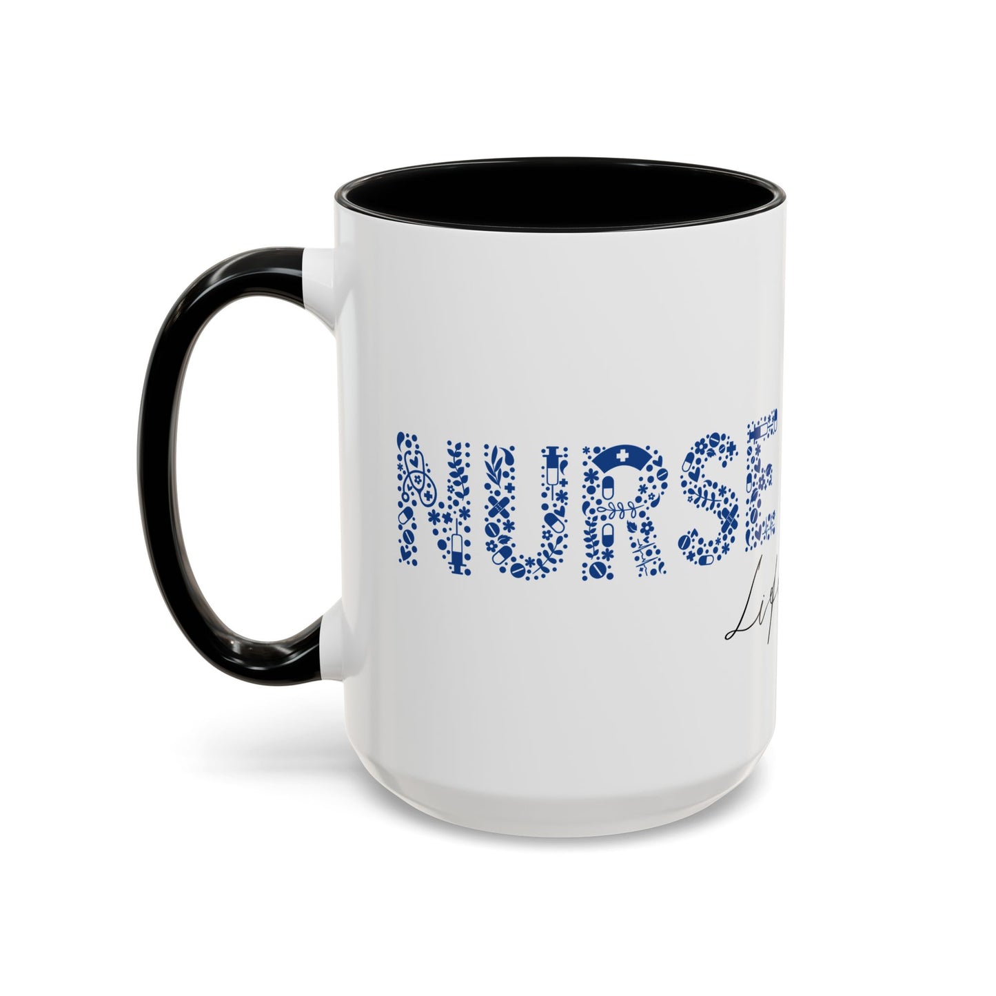 Nurse Life Blue Mug, Floral RN Coffee Cup, Cute Nurse Gift Idea, Medical Worker Mug, Nursing Student Mug, Nurse Appreciation Mug