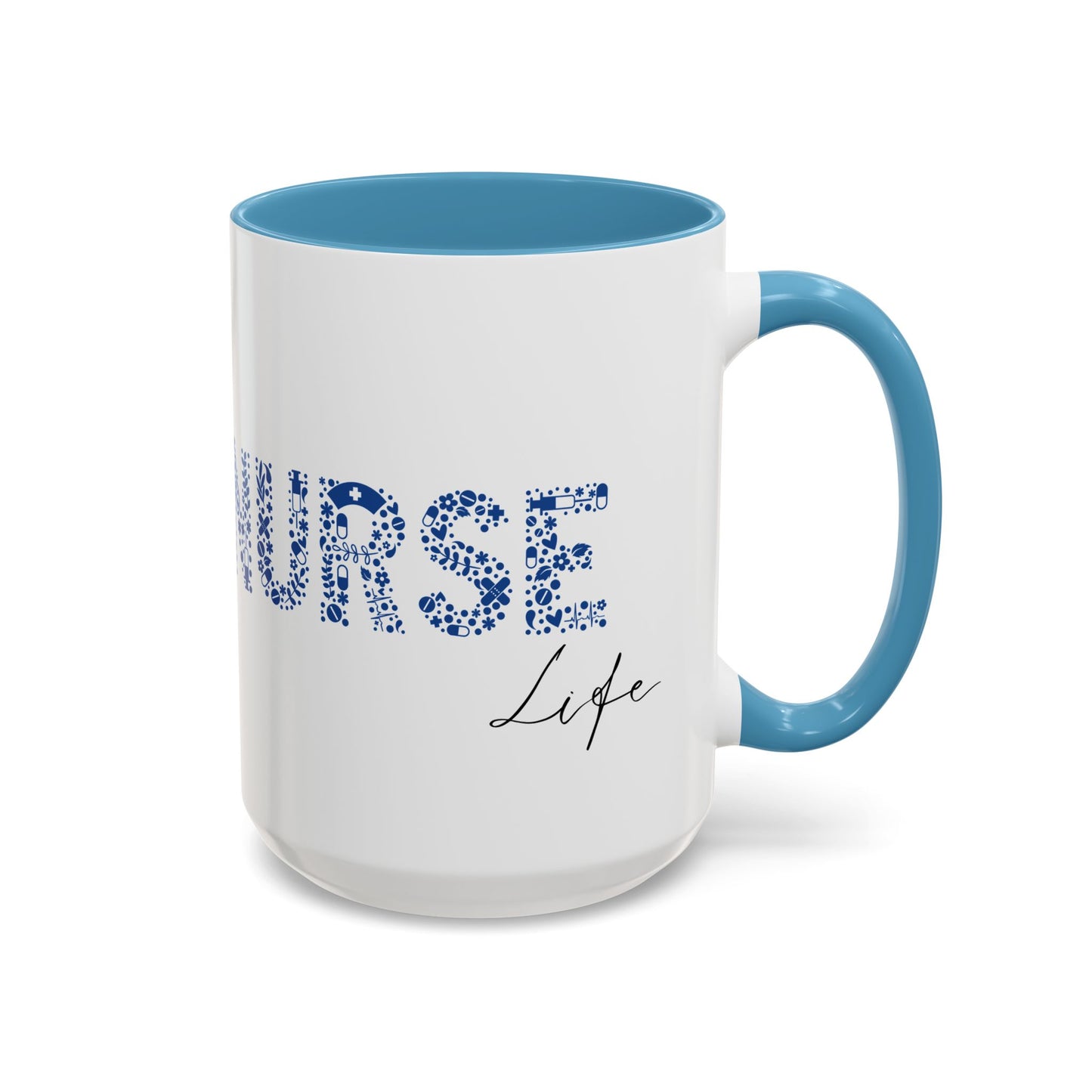 Nurse Life Blue Mug, Floral RN Coffee Cup, Cute Nurse Gift Idea, Medical Worker Mug, Nursing Student Mug, Nurse Appreciation Mug