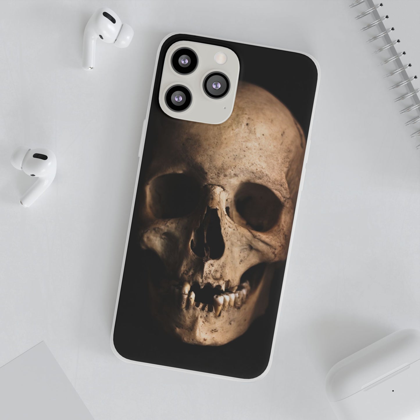 Silicone Phone Case - Realistic Human Skull Design