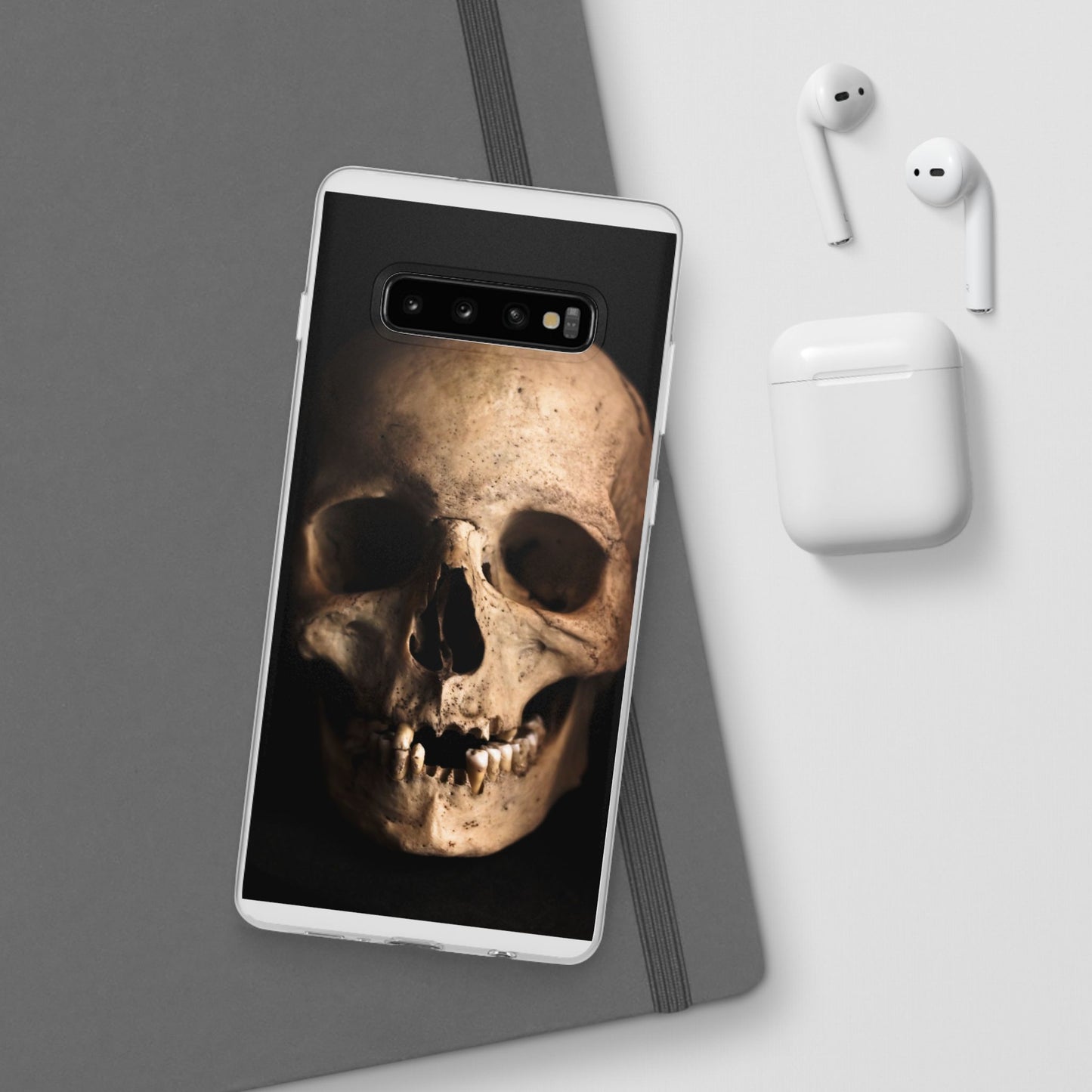 Silicone Phone Case - Realistic Human Skull Design
