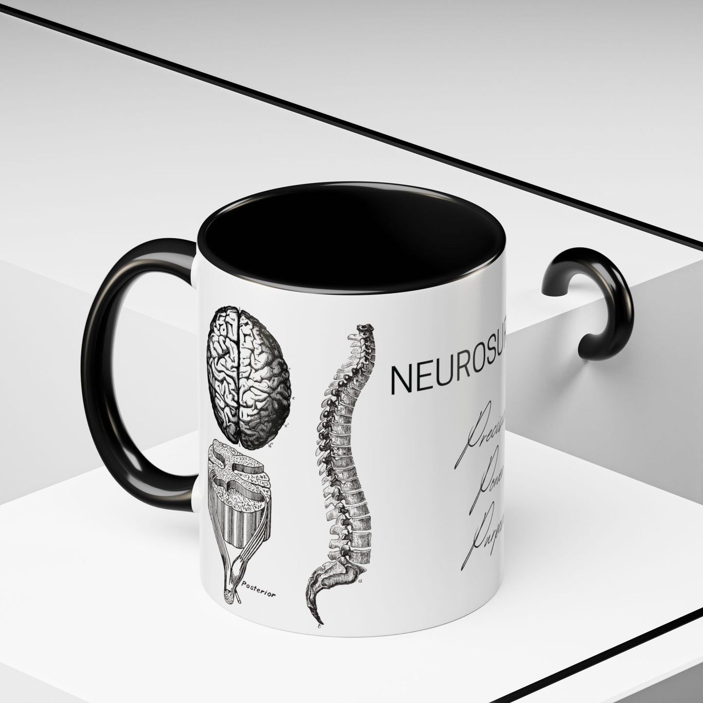 Neuro-Spine Mug, Anatomical Spine Illustration Cup, Neurosurgeon Gift Idea, Spine Surgery Mug, Doctor Appreciation, Medical Worker Gift
