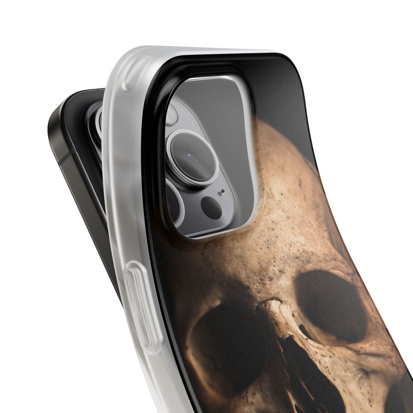 Silicone Phone Case - Realistic Human Skull Design