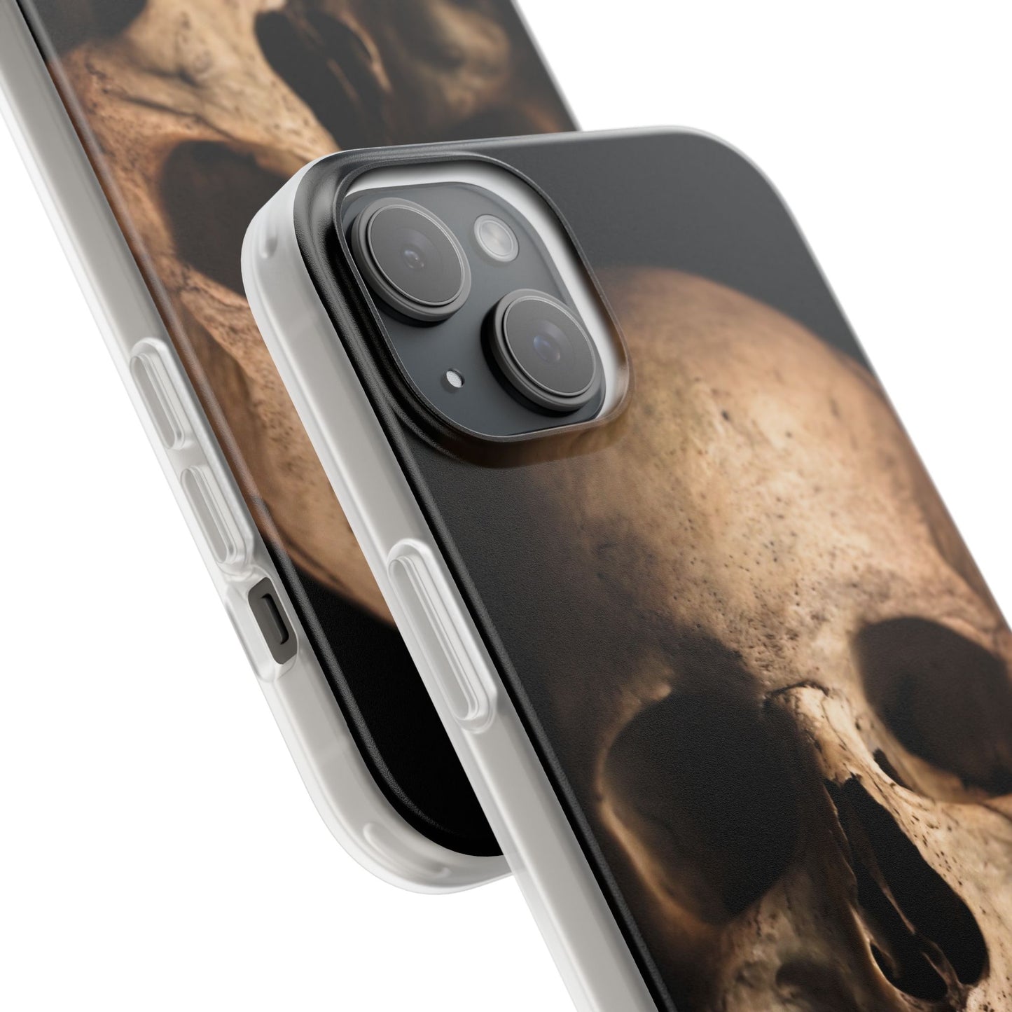 Silicone Phone Case - Realistic Human Skull Design