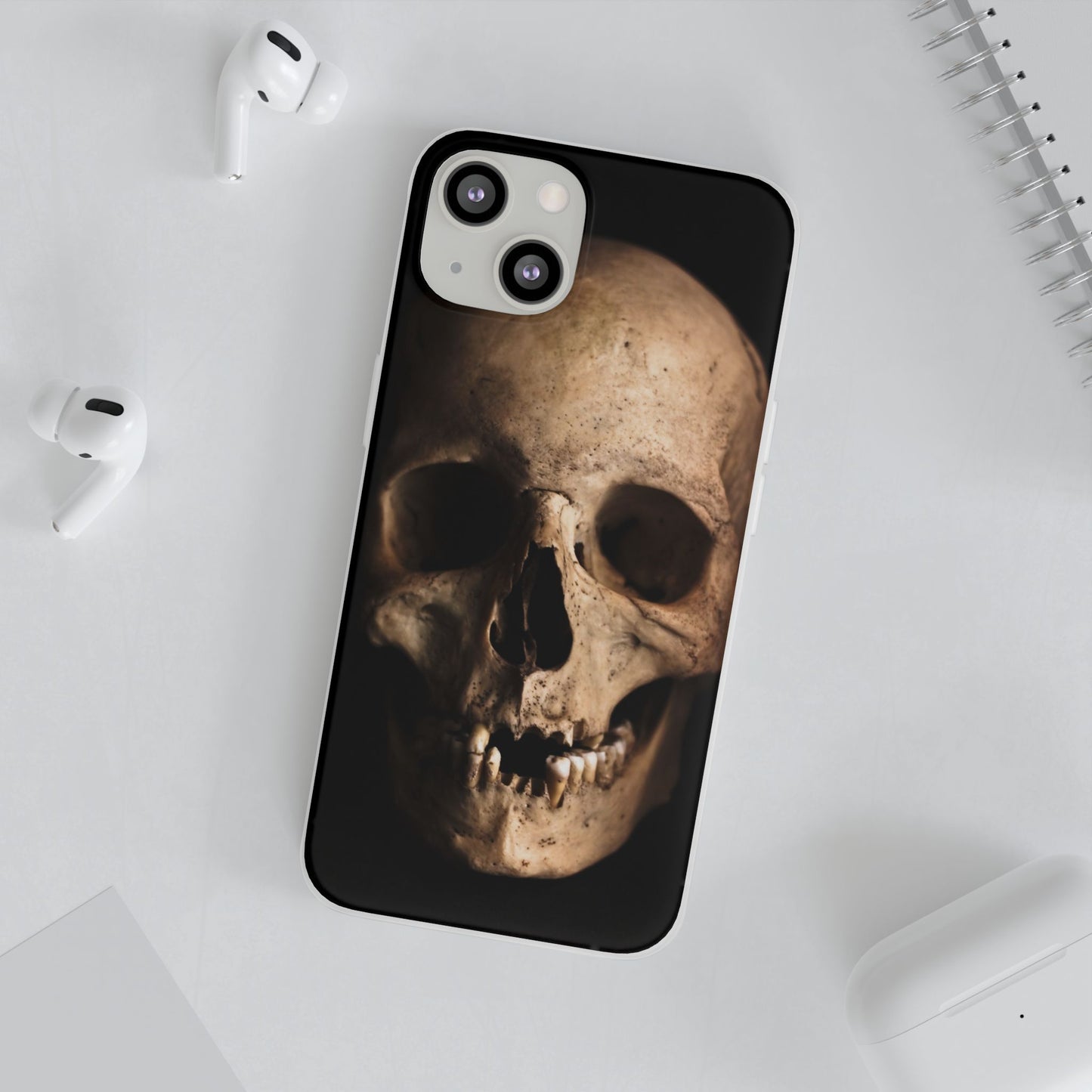 Silicone Phone Case - Realistic Human Skull Design
