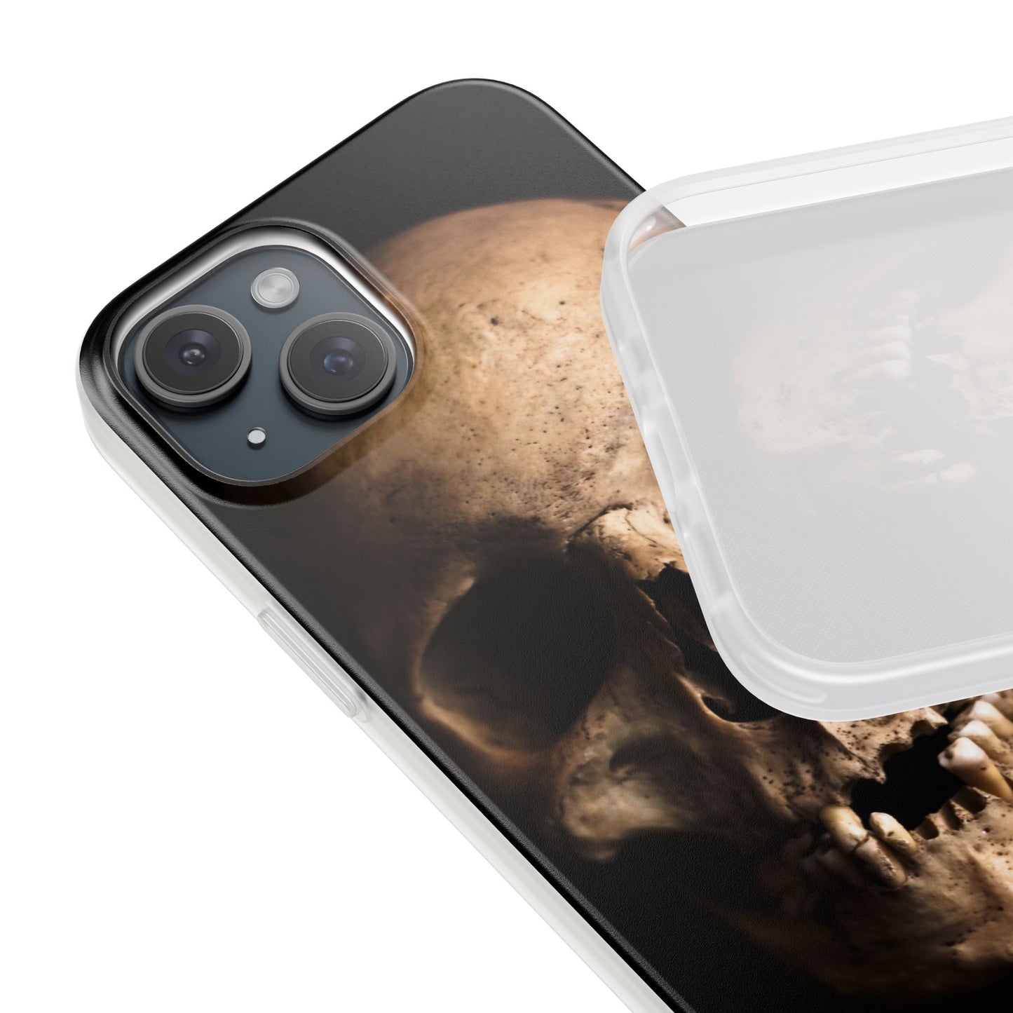 Silicone Phone Case - Realistic Human Skull Design