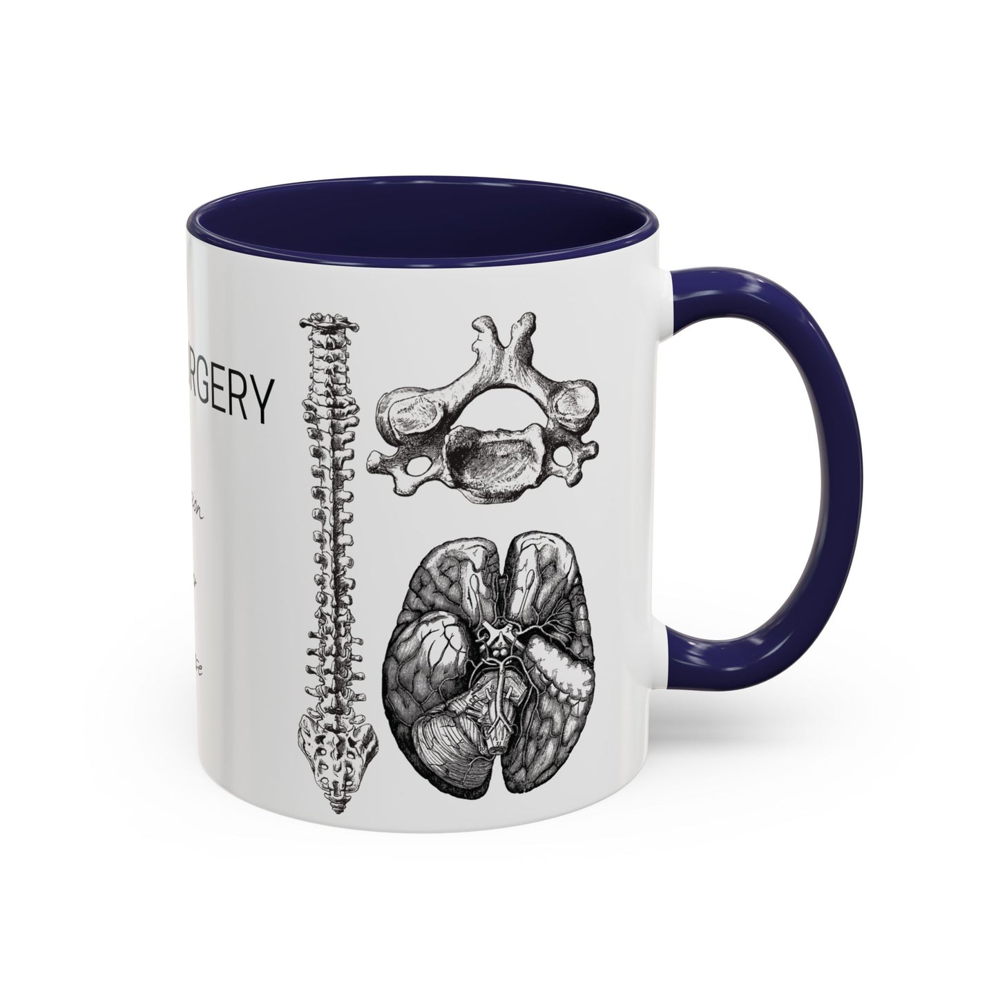 Neuro-Spine Mug, Anatomical Spine Illustration Cup, Neurosurgeon Gift Idea, Spine Surgery Mug, Doctor Appreciation, Medical Worker Gift