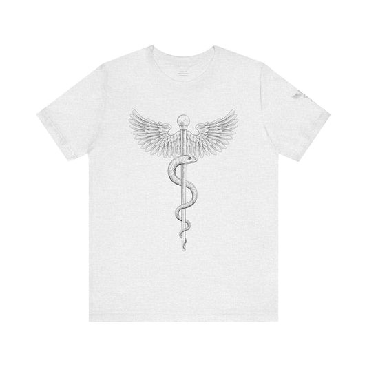 Caduceus Symbol Shirt, Minimalist Medical Tee for Doctors and Nurses, Healthcare Uniform Top, Med Student Gift Idea, RN Apparel