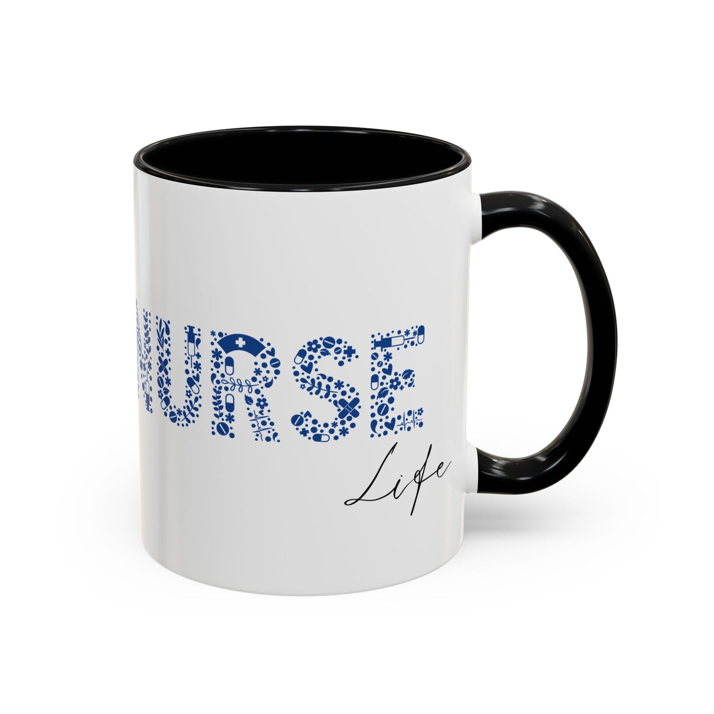 Nurse Life Blue Mug, Floral RN Coffee Cup, Cute Nurse Gift Idea, Medical Worker Mug, Nursing Student Mug, Nurse Appreciation Mug