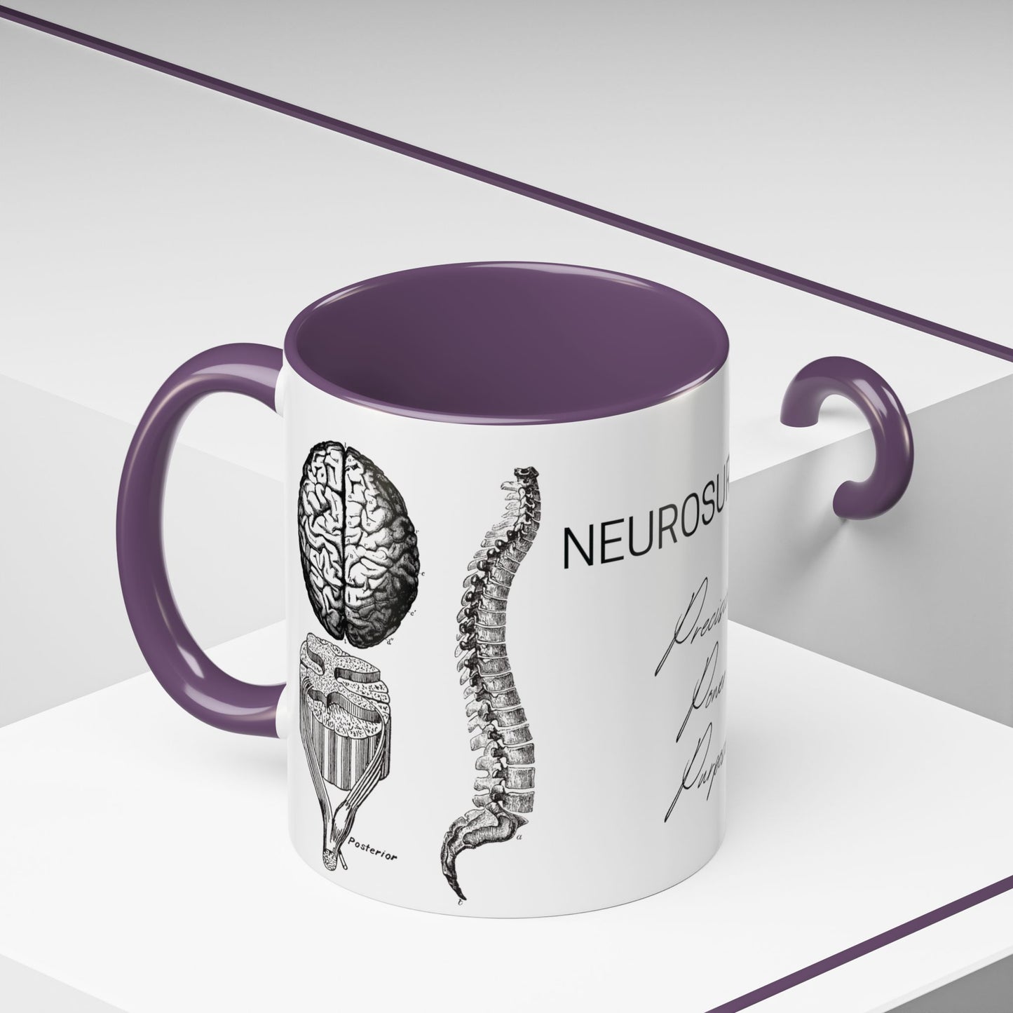 Neuro-Spine Mug, Anatomical Spine Illustration Cup, Neurosurgeon Gift Idea, Spine Surgery Mug, Doctor Appreciation, Medical Worker Gift