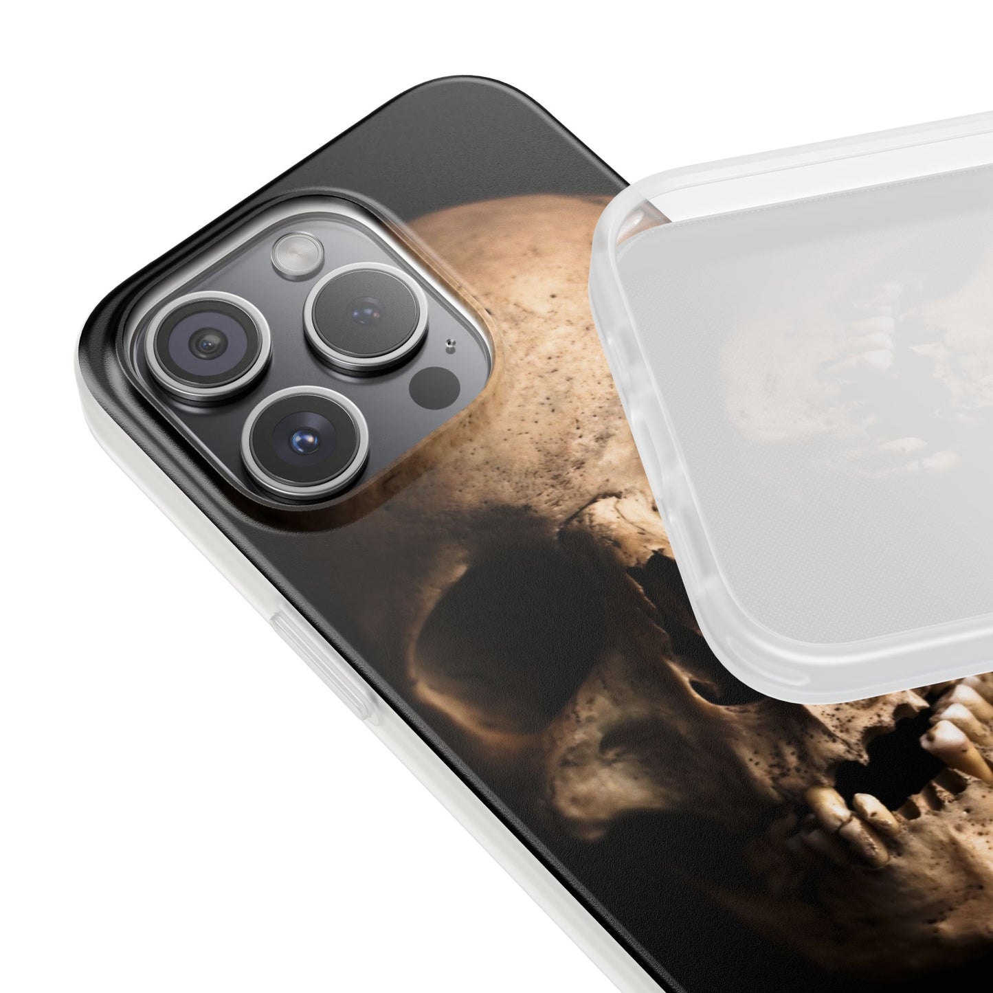 Silicone Phone Case - Realistic Human Skull Design