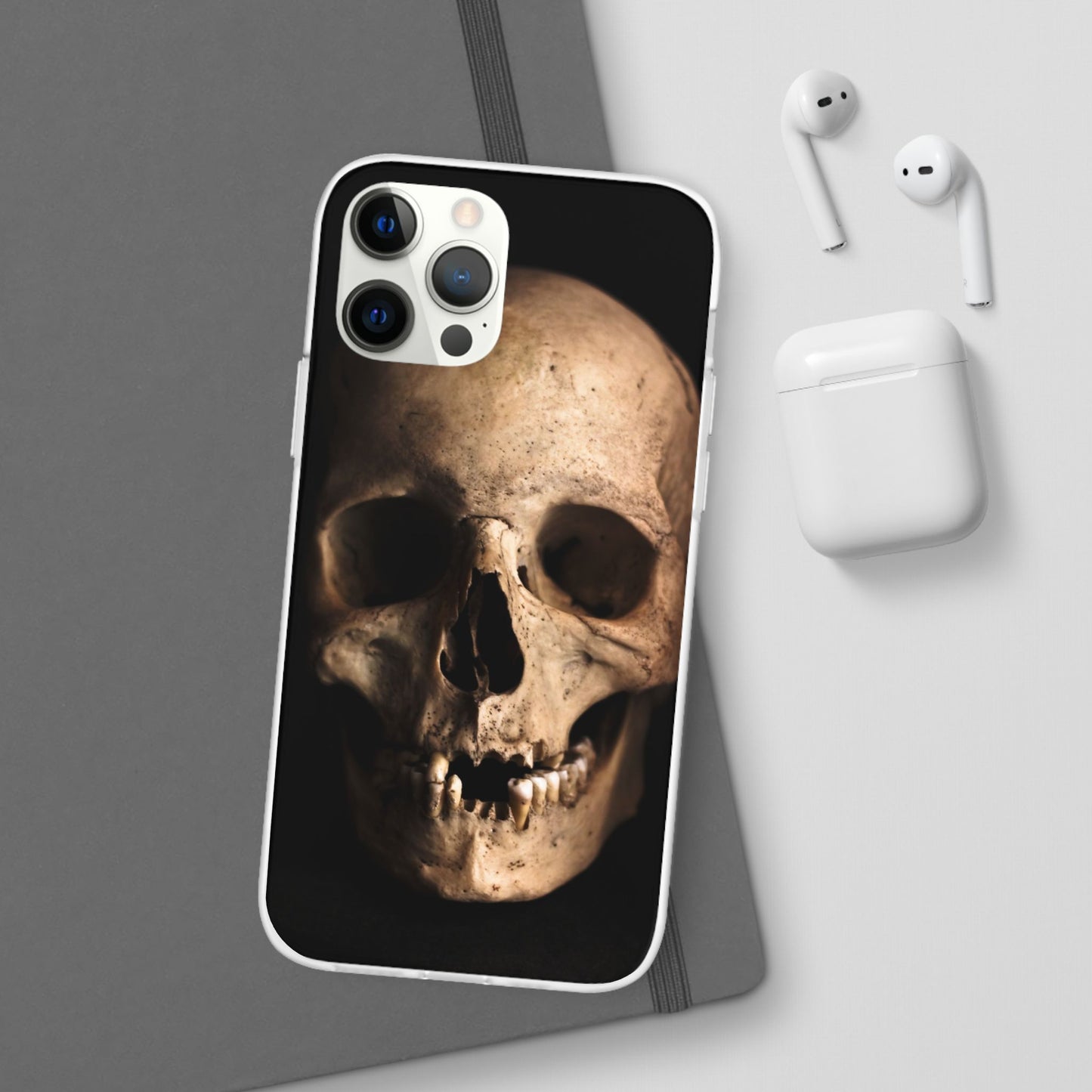 Silicone Phone Case - Realistic Human Skull Design